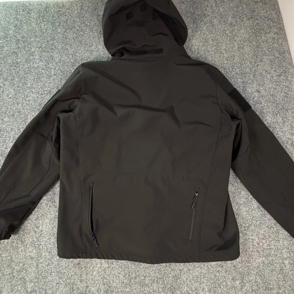 Free Soldier Mens‎ Tactical Softshell Jacket Black Hooded Military Outdoor Coat